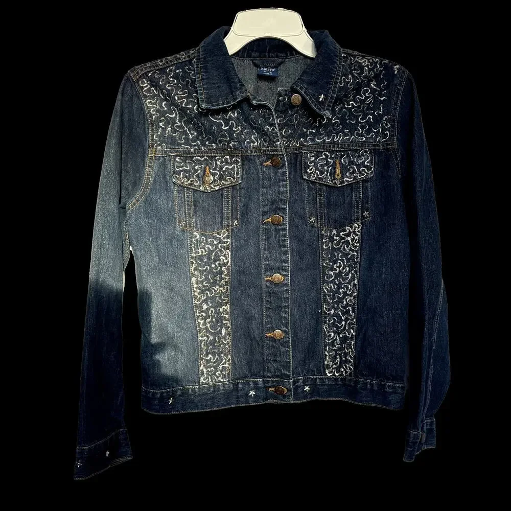 SKU 1568 High Sierra Blue Jean Bling Jacket teen XL 16 Womens Small